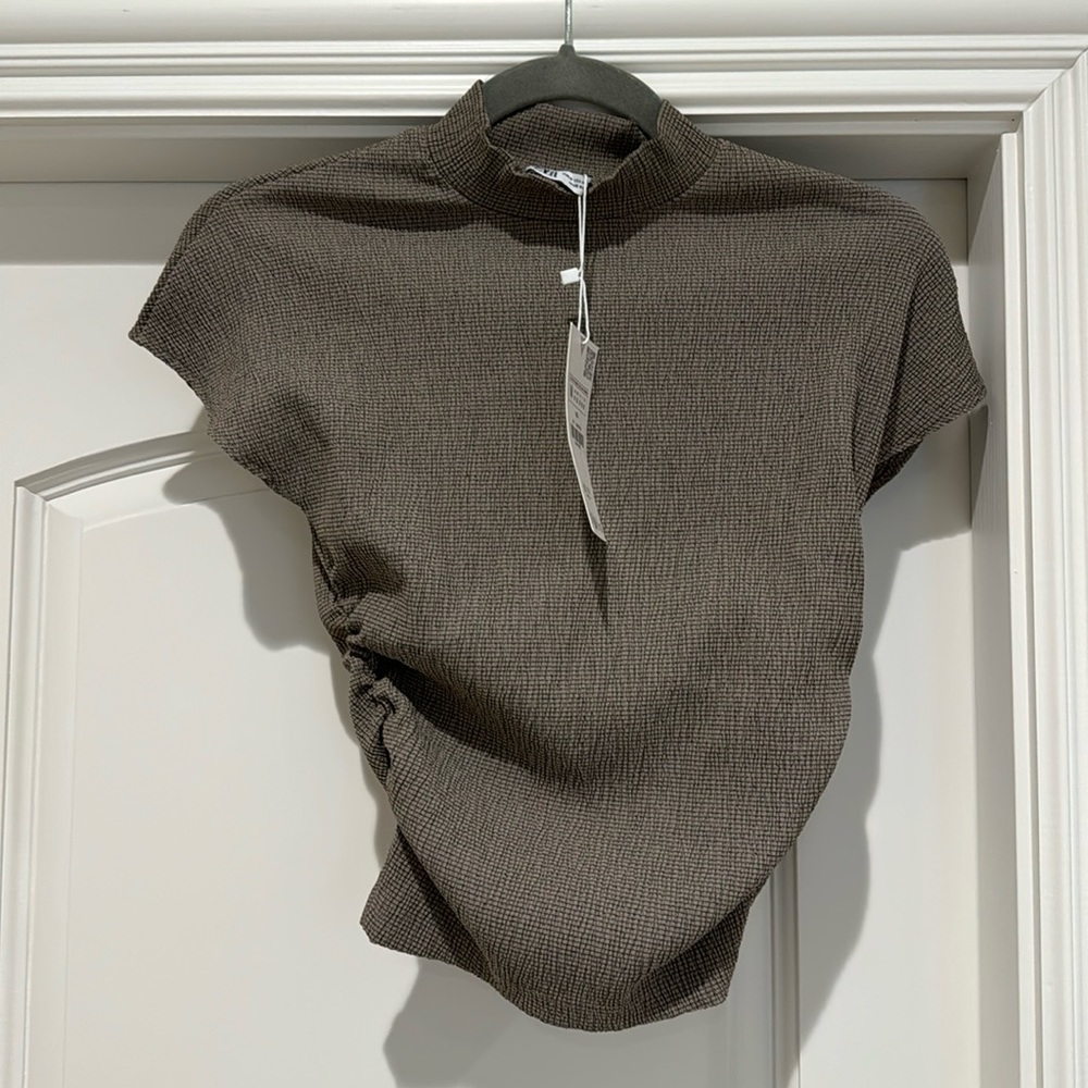 Zara textured ruched top size Medium
